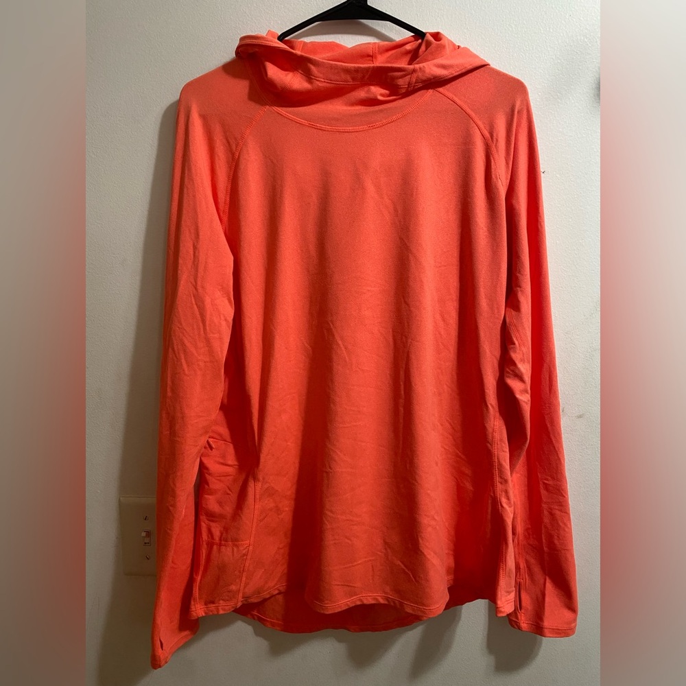 Gap Hug Me Hoodie Neon Orange XL Long Sleeve Top with Thumb Holes